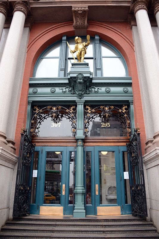 17-3 Entrance To The Puck Building 295-307 Lafayette St With Gilded Statue Of Puck In Nolita New York City